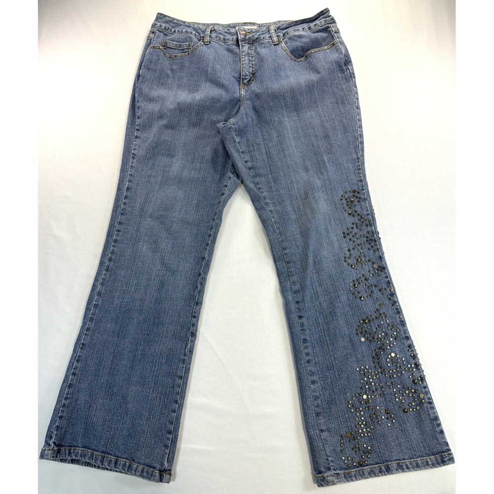 Coldwater Creek Jeans Women's P16 Blue Embellished Flared